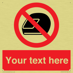 Custom No Motorcycle Helmets Sign